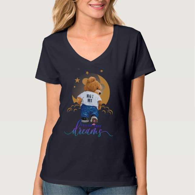 Folge deinen Träumen | V-Neck-T - Shirt für Frauen (Vorderseite)