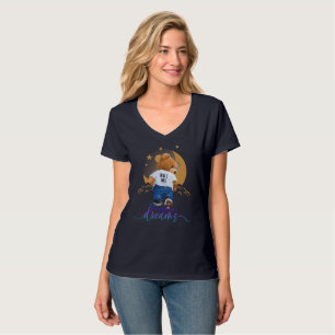 Folge deinen Träumen   V-Neck-T - Shirt für Frauen