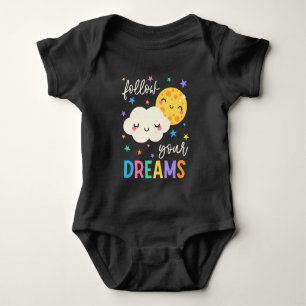 Folge deinen Träumen   Wolke und Mond Baby Strampler