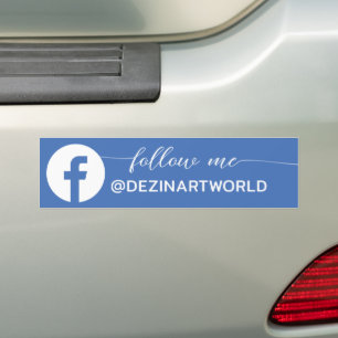 Folge mir auf Facebook Social Media Seite Schwarz Autoaufkleber
