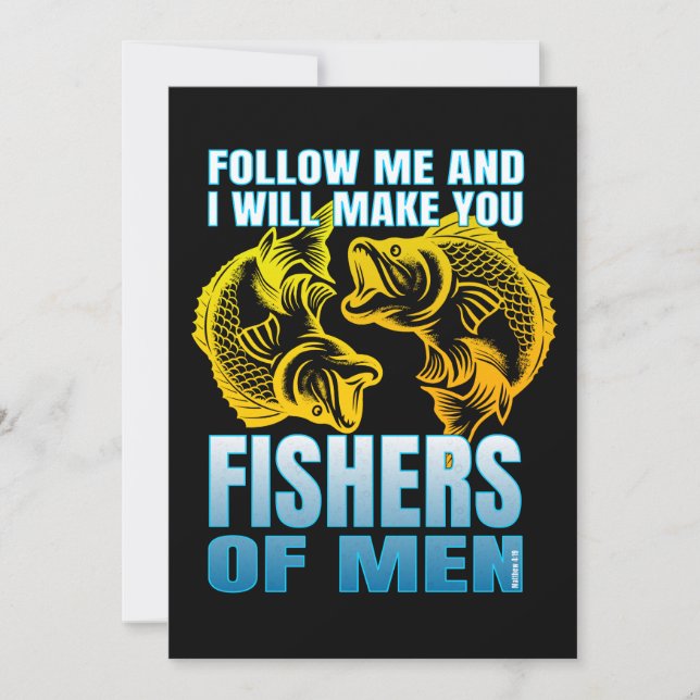 Folge mir und ich werde dich zu Fischen von Männer Einladung (Vorderseite)