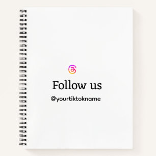Folge uns Thread Benutzername Social Media QR-Code Notizbuch