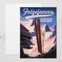 Folgefonna norway Ski Poster.