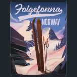 Folgefonna norway Ski Poster, Holzwandkunst Flyer<br><div class="desc">Folgefonna norway Retro Ski-Poster in einem schönen Vintagen Stil.</div>