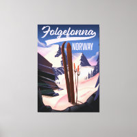 Folgefonna norway Ski Poster.