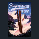 Folgefonna norway Ski Poster. Poster<br><div class="desc">Folgefonna norway Retro Ski-Poster in einem schönen Vintagen Stil.</div>