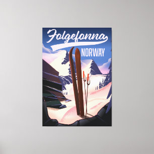 Folgefonna Norwegen Skiposter. Leinwanddruck
