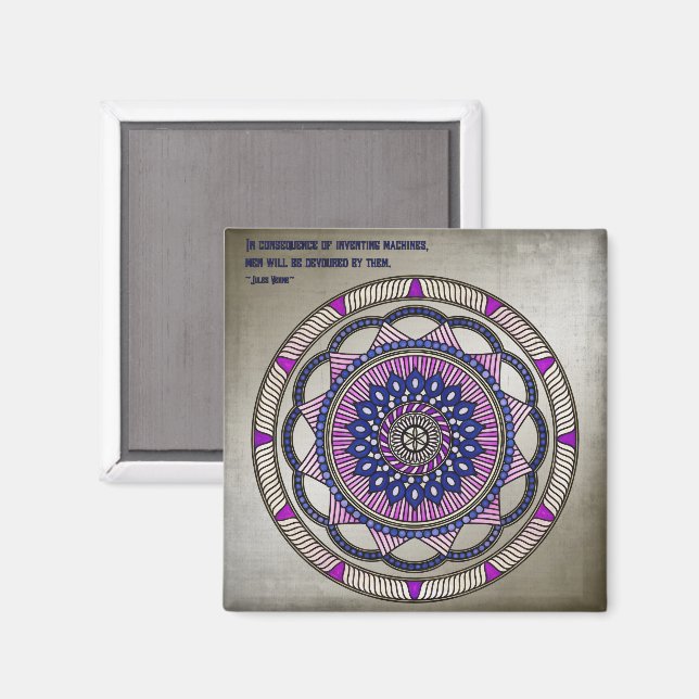 Folgen mit Worten Mandala Magnet (Vorderseite/Rückseite)