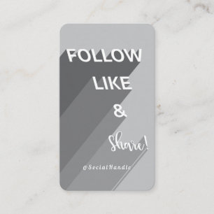 Folgen Sie dem Foto "Like & Share Gray Social Medi Visitenkarte