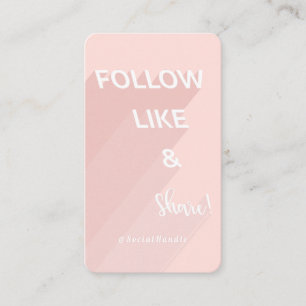 Folgen Sie dem Foto "Like & Share Pink Social Medi Visitenkarte