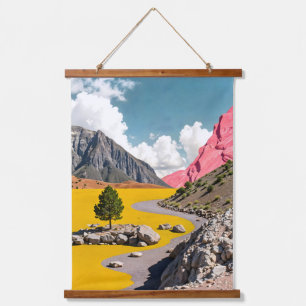 Folgen Sie dem gelben Weg Wandteppich Mit Holzrahmen