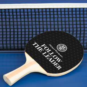 FOLGEN SIE DEM LEADER-Monogramm Schwarz Tischtennis Schläger