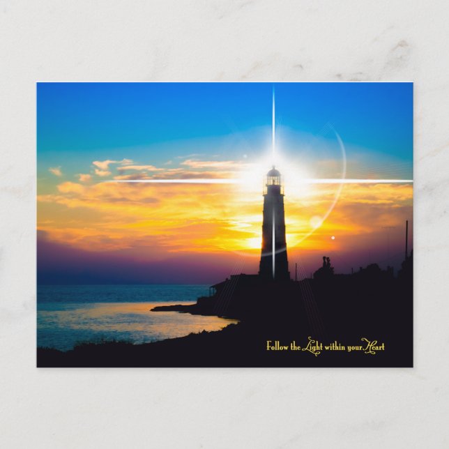 Folgen Sie dem Licht in Ihrem Herzen Postkarte (Vorderseite)