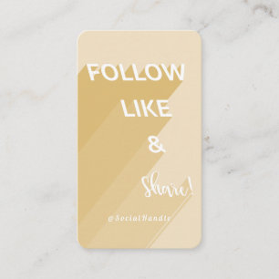 Folgen Sie dem "Like & Share"-Golden Social Media- Visitenkarte