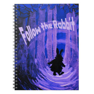 Folgen Sie dem Rabbit Notebook Wonderland inspirie Notizblock