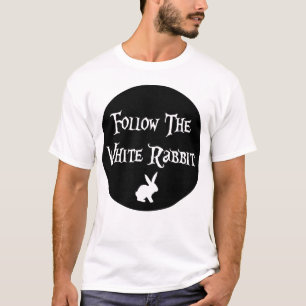 Folgen Sie dem weißen Kaninchen Alice, schwarzer K T-Shirt