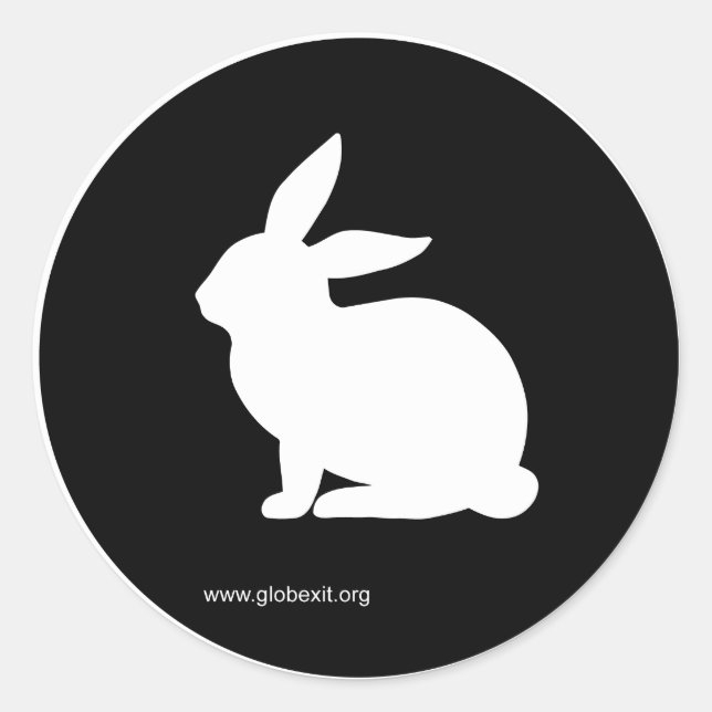 FOLGEN SIE DEM WEISSEN RABBIT RUNDER AUFKLEBER (Vorderseite)