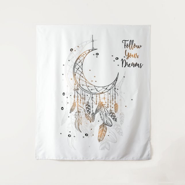 Folgen Sie Ihrem Dreams Dreamcatcher Wandteppich (Vorderseite)