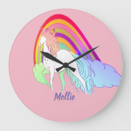 Folgen Sie Ihrem Einhorn Große Wanduhr