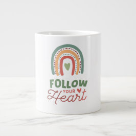 Folgen Sie Ihrem Herz Retro-Regenbogen Inspiration Jumbo-Tasse