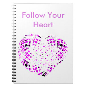 Folgen Sie Ihrem Herzen, Notebook lila weiß Notizblock