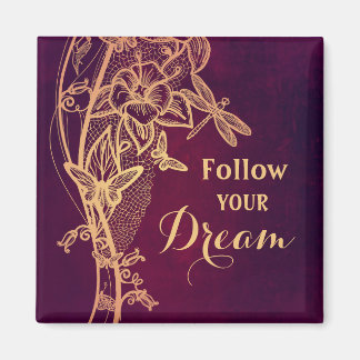 Folgen Sie Ihrem Traum Eleganter Schmetterling auf Magnet