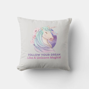 Folgen Sie Ihrem Traum wie ein Einhorn-Zauber Kissen