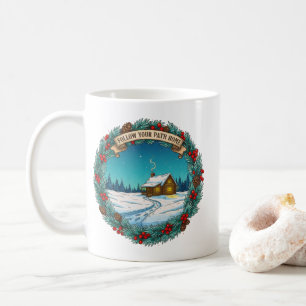 Folgen Sie Ihrem Weg Zuhause Weihnachts-Kabine-Sze Kaffeetasse