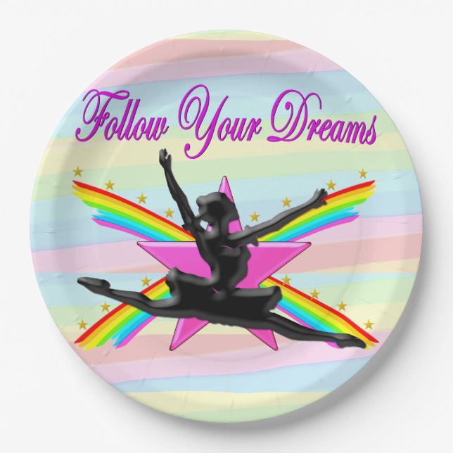 FOLGEN SIE IHREN DREAMS-TANCER-PAPIER-TELLERN PAPPTELLER (Vorderseite)