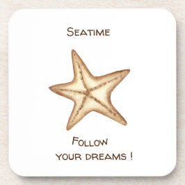 Folgen Sie Ihren Träumen Aquarell Seatime Starfish Getränkeuntersetzer