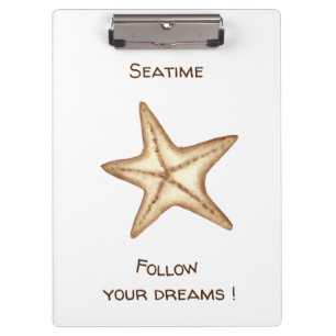 Folgen Sie Ihren Träumen Aquarell Seatime Starfish Klemmbrett