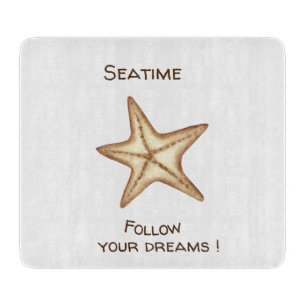 Folgen Sie Ihren Träumen Aquarell Seatime Starfish Schneidebrett