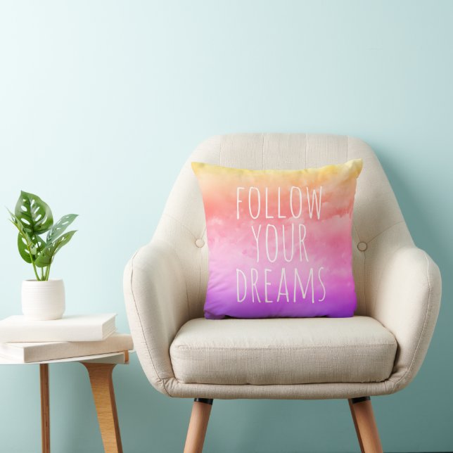 Folgen Sie Ihren Träumen Inspiration Zitat Sonnenu Kissen (Stuhl )