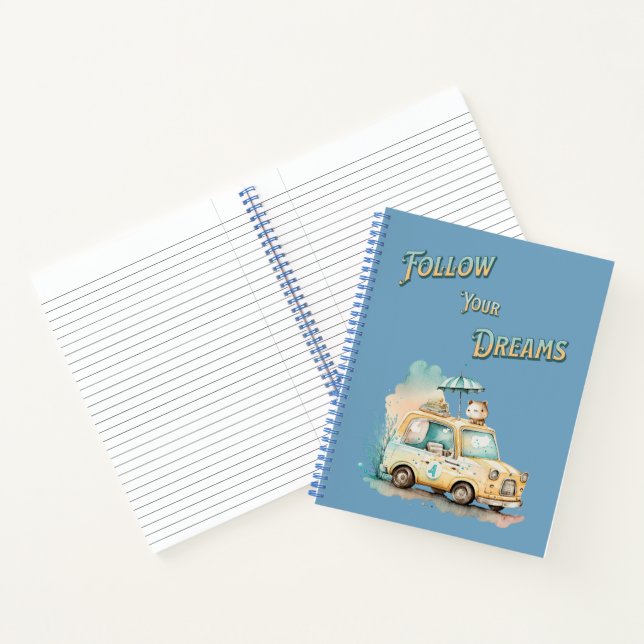 Folgen Sie Ihren Träumen niedliche kleine Auto Aqu Notizbuch (Innenseite)