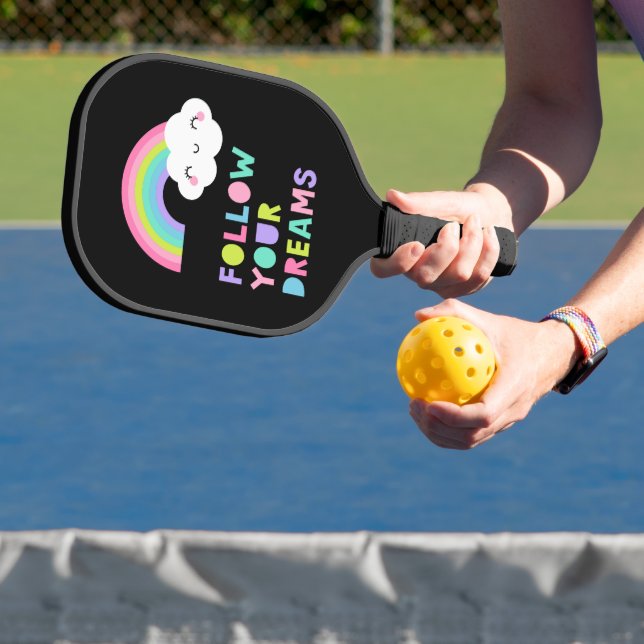 Folgen Sie Ihren Träumen Niedliche Regenbogenwolke Pickleball Schläger (InSitu)