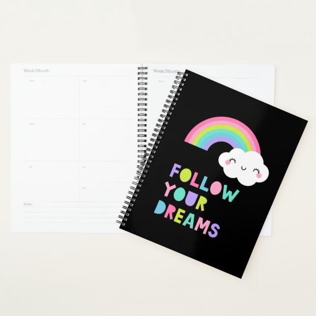 Folgen Sie Ihren Träumen Niedliche Regenbogenwolke Planer (Anzeige)