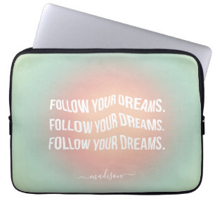 Folgen Sie Ihren Träumen Pastel Gradient Motiviere Laptopschutzhülle