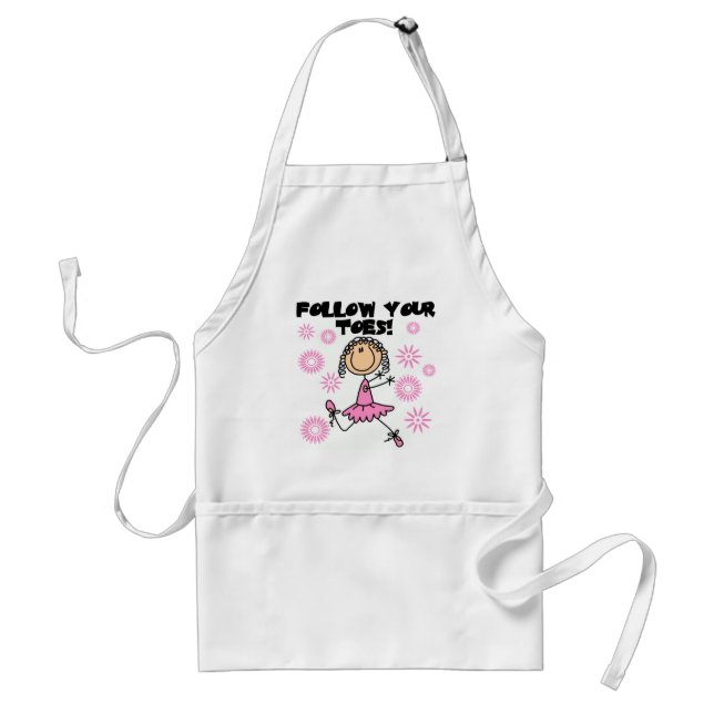 Folgen Sie Ihren Zehe-Ballerina-T-Shirts und Schürze (Vorne)