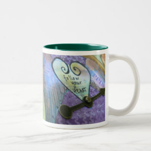 Folgen Sie Ihrer Herz-Tasse Zweifarbige Tasse