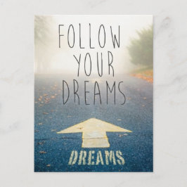 Folgen Sie Ihrer Traum-inspirierend Postkarte