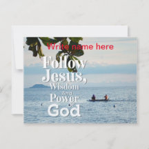 Folgen Sie Jesus Natureview Personalisiert Postcar