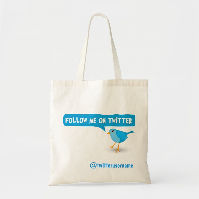 Folgen Sie mir auf Twitter Blue Bird Budget Traget Tragetasche (Vorne)