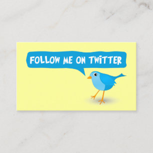 Folgen Sie mir auf Twitter Yellow Profile Business Visitenkarte