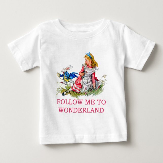 FOLGEN SIE MIR NACH WONDERLAND BABY T-SHIRT (Vorderseite)