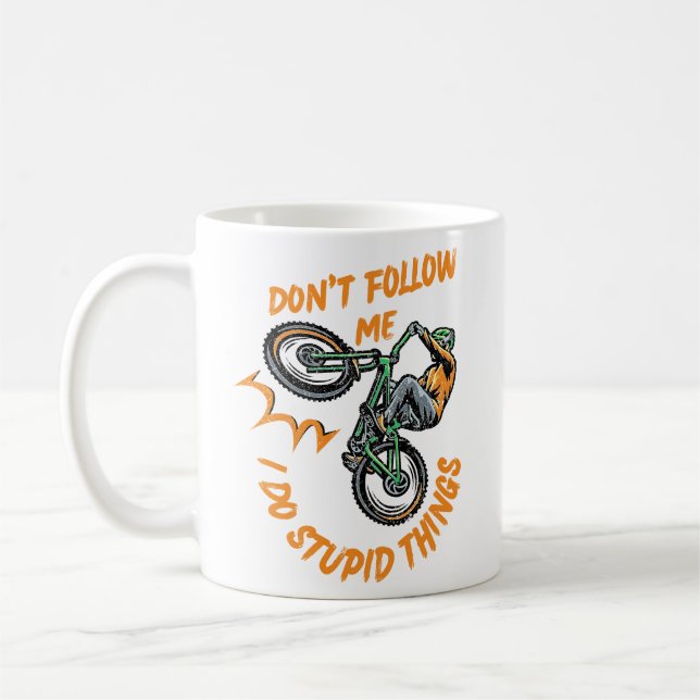 Folgen Sie mir nicht lustiges Mountainbike Kaffeetasse (Links)