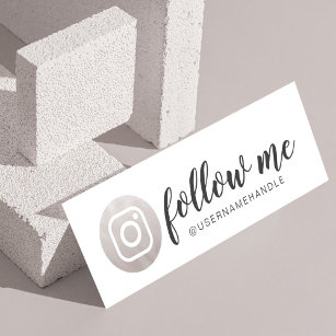 Folgen Sie mir Social Media Instagram Silver Gray Mini Visitenkarte