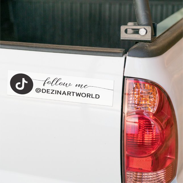 Folgen Sie mir Tiktok Social Media Page Schwarz-we Autoaufkleber (Auf Lkw)
