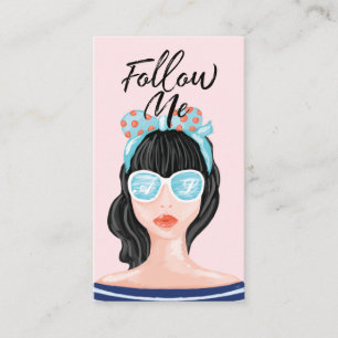 Folgen Sie mir Trendy Modern Beach Beauty Social M Visitenkarte