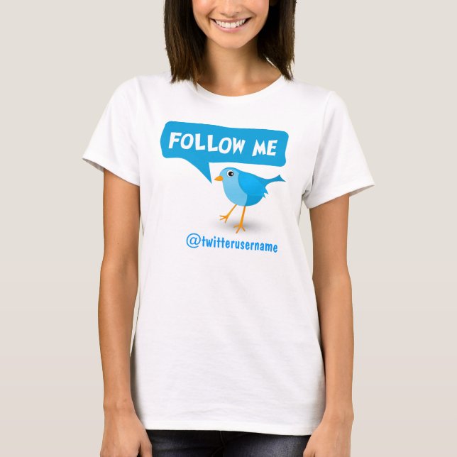 Folgen Sie mir Twitter Blue Bird Womens T - Shirt (Vorderseite)