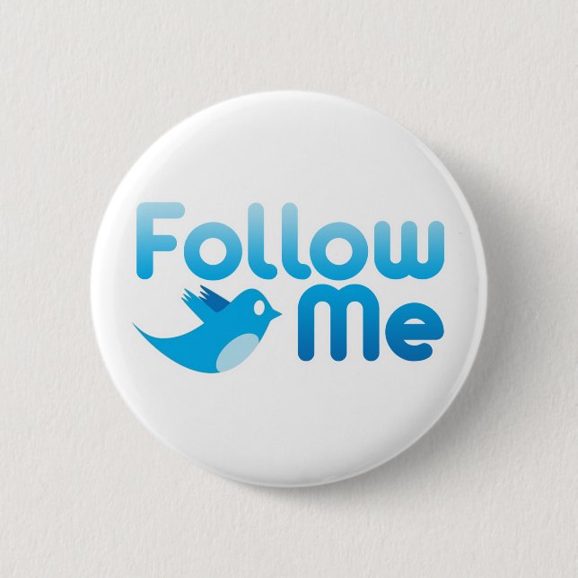 Folgen Sie mir Twitter Funny Parody Button (Vorderseite)